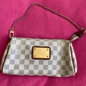 Used Eva Clutch Damier Azur